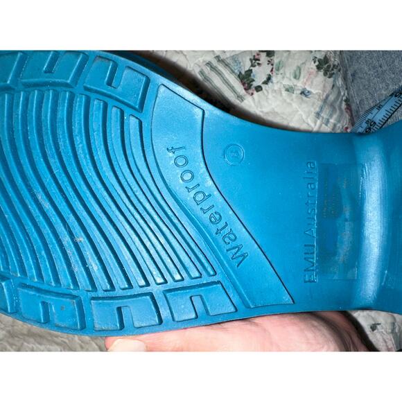NWT EMU AUSTRALIA TEAL BLUE WATERPROOF SHEARLING LINED BOOTS 8 - FESTIVALS! - Picture 14 of 14